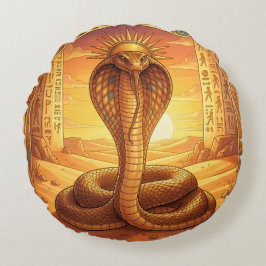 Almofada Redonda Wadjet – Egyptian Cobra Goddess´1