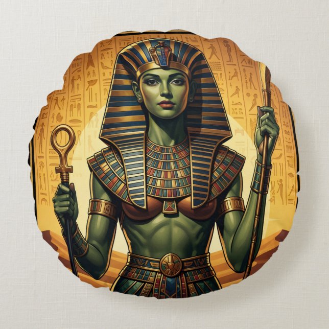 Almofada Redonda Wadjet – Egyptian Cobra Goddess´4 (Frente)