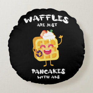 Almofada Redonda Waffles São Como Panquecas Com Abs