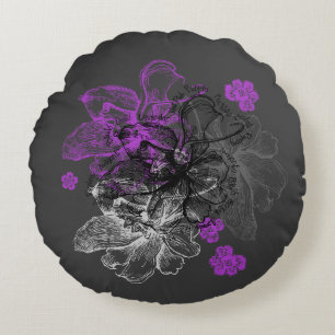 Almofada Redonda Wahine Lace Hawaiian Orchid Reversible