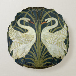 Almofada Redonda Walter Crane Swan & Rush e Iris Vitoriano