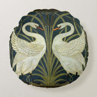 Almofada Redonda Walter Crane Swan & Rush e Iris Vitoriano