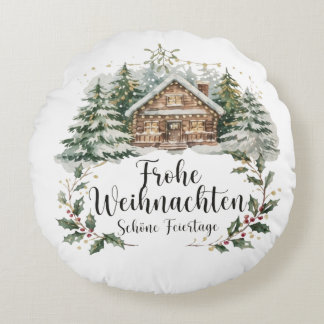 Almofada Redonda Weihnachtskissen rundform mit Weihnachtsgruss