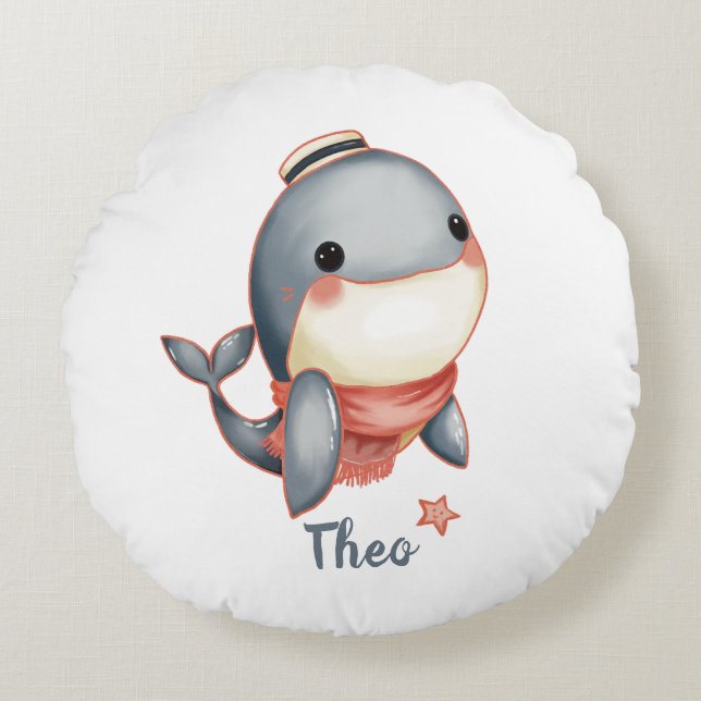 Almofada Redonda Whale Hello There! (Frente)