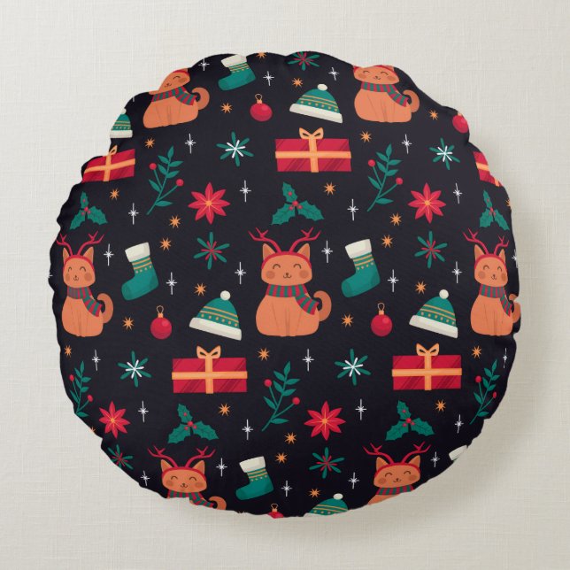 Almofada Redonda Whisker Wonderland (Frente)