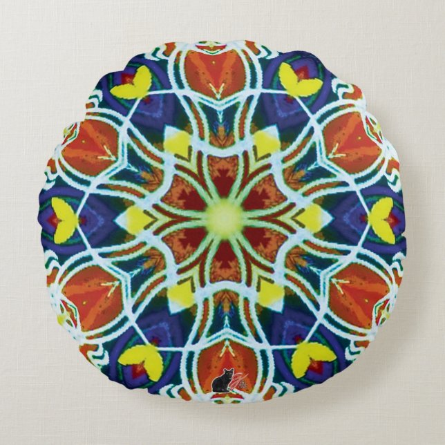 Almofada Redonda Wicker Kaleidoscope (Frente)