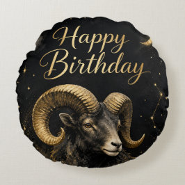 Almofada Redonda Widder Happy Birthday Sternzeichen Design