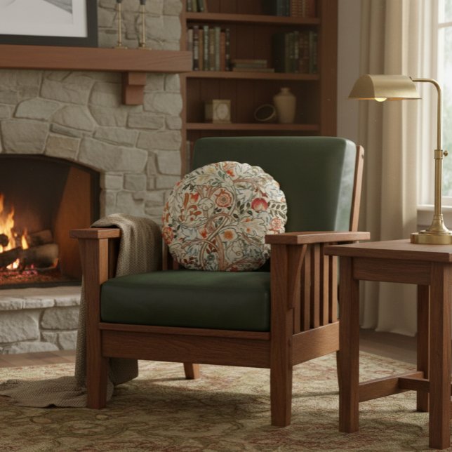 Almofada Redonda William Morris Acanthus Mission Style Accent  (Criador carregado)