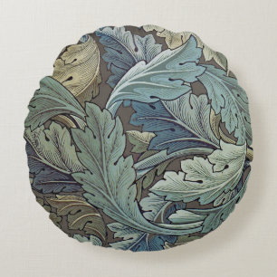 Almofada Redonda William Morris Acanthus Sage Flor de Floral Botâni