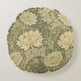 Almofada Redonda William Morris Chrysanthemum Sage Flower