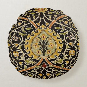 Almofada Redonda William Morris Classic Carpet Art Impressão Design
