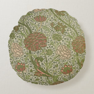 Almofada Redonda William Morris Cray Sage Flower Floral Botânica