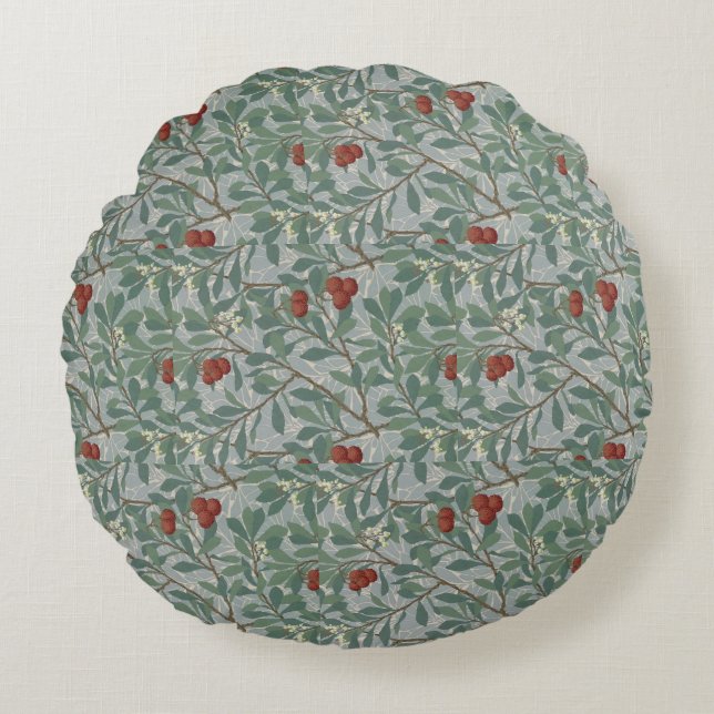 Almofada Redonda William Morris Decorative Art Arbutus Pattern (Frente)