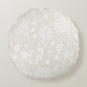 Almofada Redonda William Morris Floral Patterno na Sepia