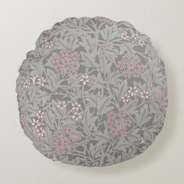Almofada Redonda William Morris Jasmine Flower Pattern (Frente)
