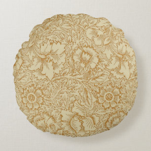 Almofada Redonda William Morris Poppy Floral Wallpaper