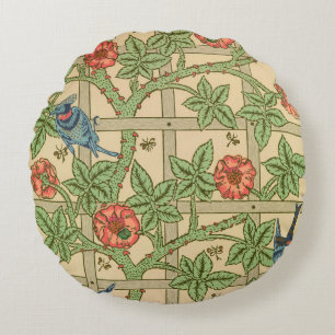 Almofada Redonda William Morris Trellis Inglês Design Floral
