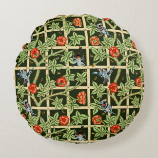 Almofada Redonda William Morris Trellis Pattern em Verde