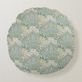 Almofada Redonda William Morris Vintage Floral Yellow Jarden