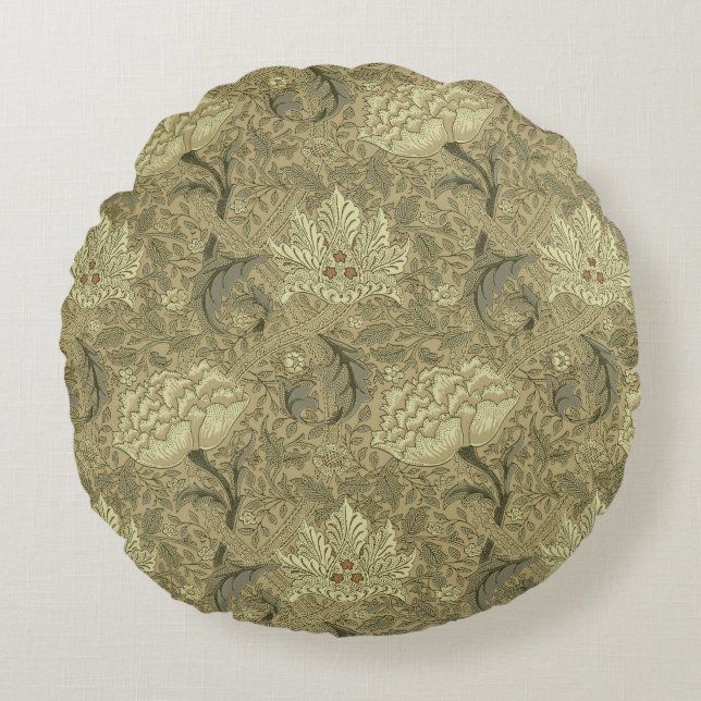 Almofada Redonda William Morris Windrush Wallpaper Pattern (Frente)