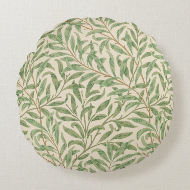 Almofada Redonda Willow Bough (por William Morris) (Frente)