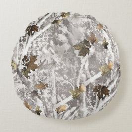 Almofada Redonda Winter Hunting Camouflage Look