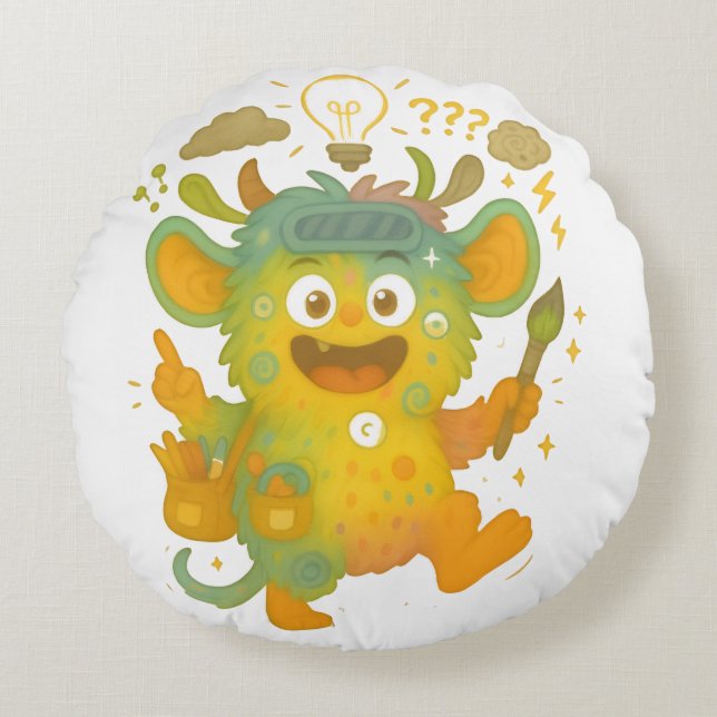 Almofada Redonda Wirrwuschel Kissen – Das große ADHS-Mischmonster v (Frente)