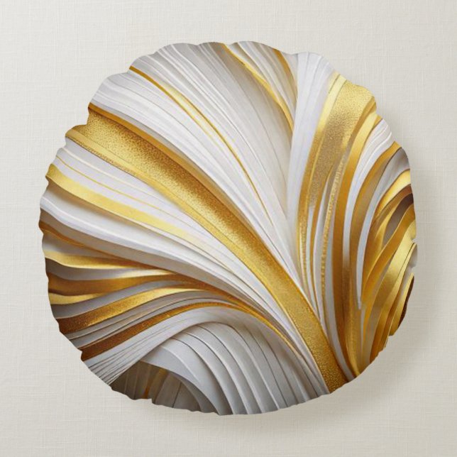 Almofada Redonda Wit Goud Retro Kussen  (Frente)