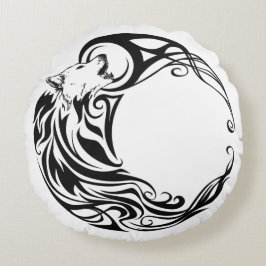 Almofada Redonda Wolf Tribal