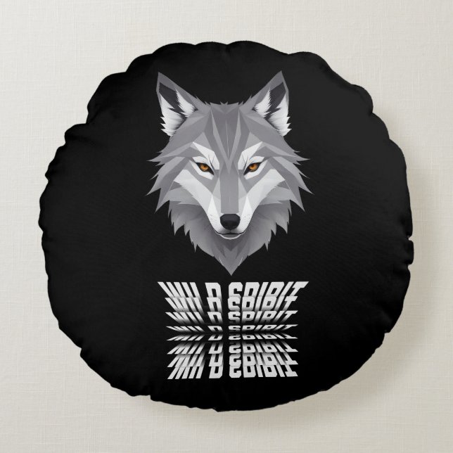 Almofada Redonda Wolf Wild Spirit (Frente)