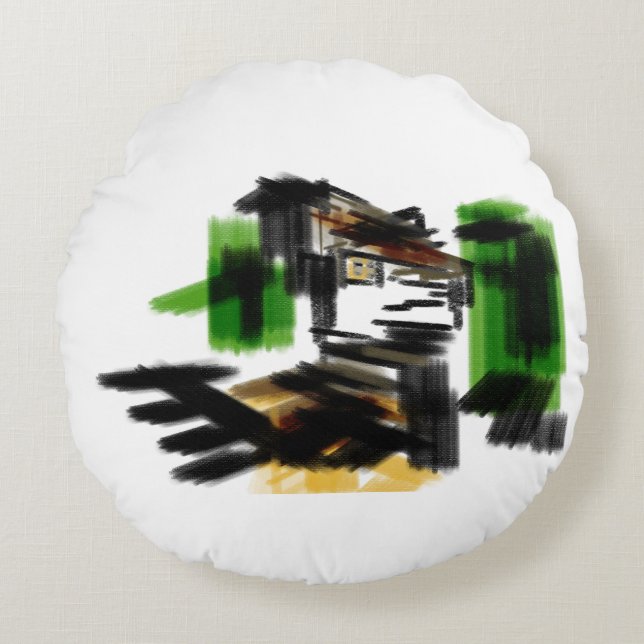 Almofada Redonda Wolf winter fun (Frente)