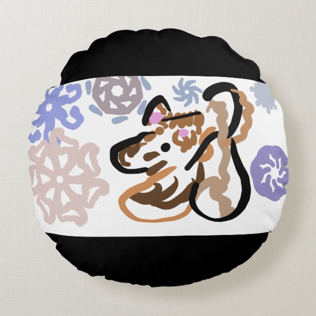 Almofada Redonda Wolf winter love (Frente)