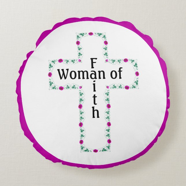 Almofada Redonda Woman of faith (Frente)