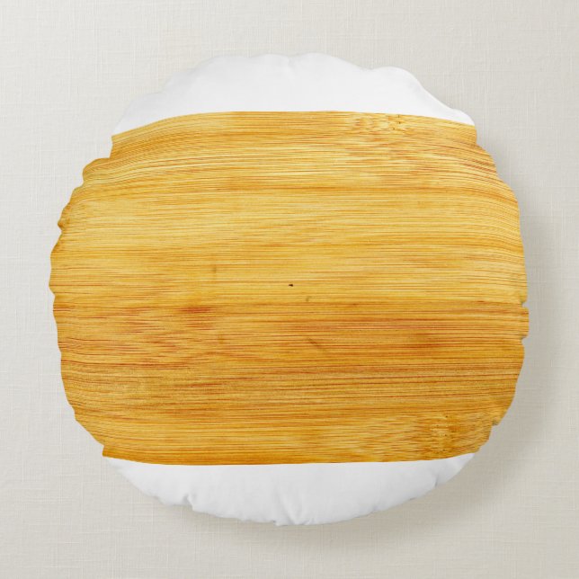 Almofada Redonda Wood bamboo background texture (Frente)