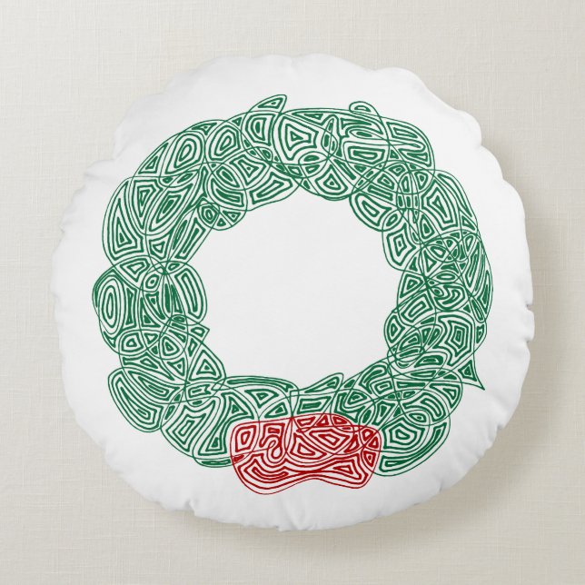 Almofada Redonda Wreath Natal (Frente)