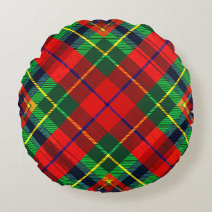 Almofada Redonda Xadrez de Tartan