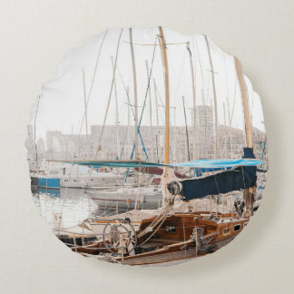 ALMOFADA REDONDA YACHT BRANCA NO BASE