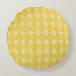 Almofada Redonda Yellow Lemon Pattern, Modern, Trendy
