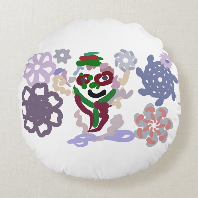 Almofada Redonda Yeti winter rock (Frente)