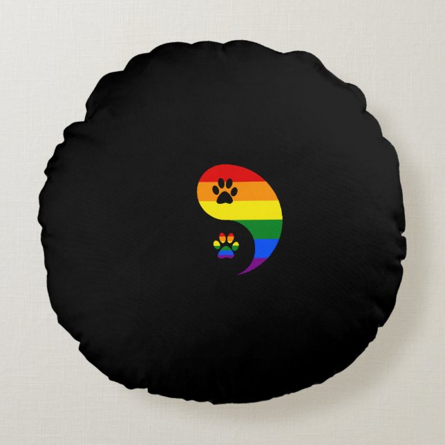 Almofada Redonda Yin-yang Pride (Frente)