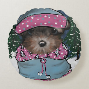 Almofada Redonda Yorkie Poo