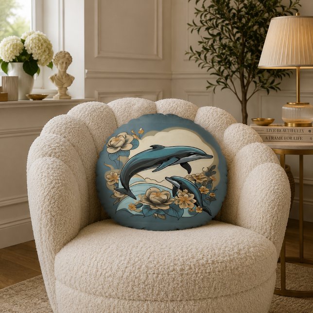 Almofada Redonda Zanítrico caleidoscópico (Kaleidoscopic Zany Round Pillow
)