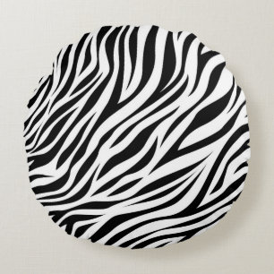 Almofada Redonda Zebra Animal Skin Impressão Pattern-15391