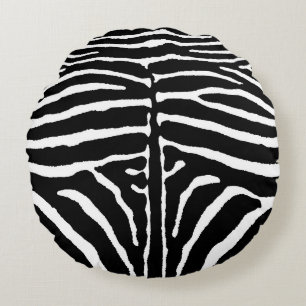 Almofada Redonda Zebra em Preto e Branco