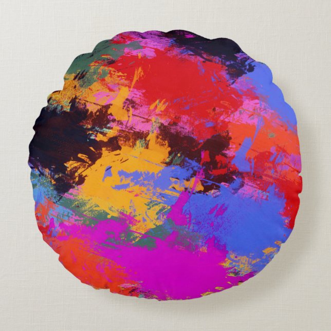 Almofada Redonda Zebra pintada (Frente)