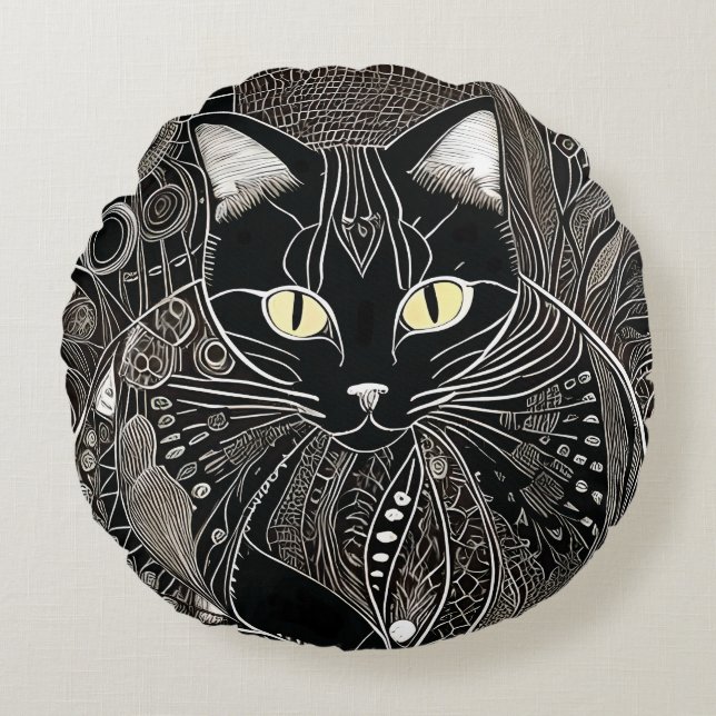 Almofada Redonda Zen Cat Companion (Frente)