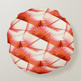 Almofada Redonda Zigue-zague de coral vivo ou serras digitais, ao s
