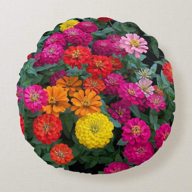 Almofada Redonda Zinnia Paradise (Frente)