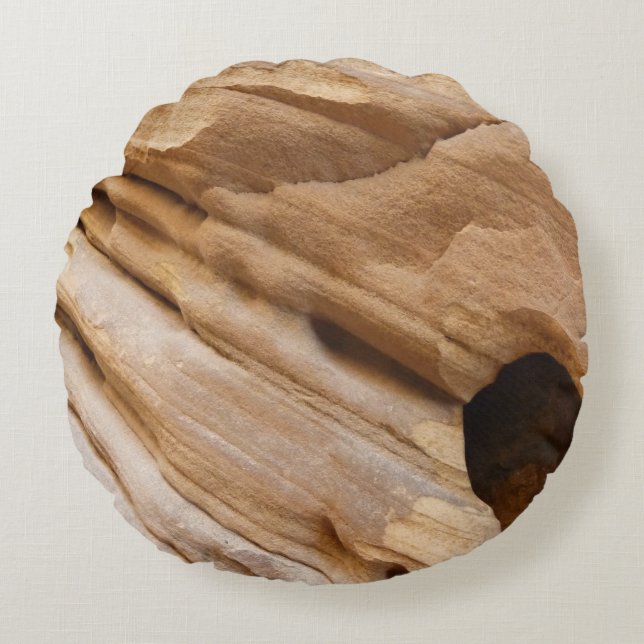 Almofada Redonda Zion Canyon Wall I Abstrato Natureza Fotografia (Frente)