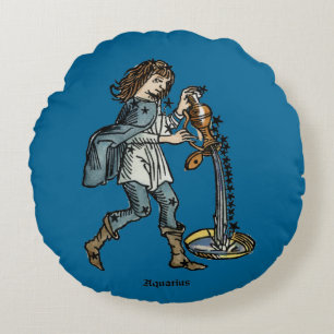 Almofada Redonda Zodíaco: Aquário, 1482